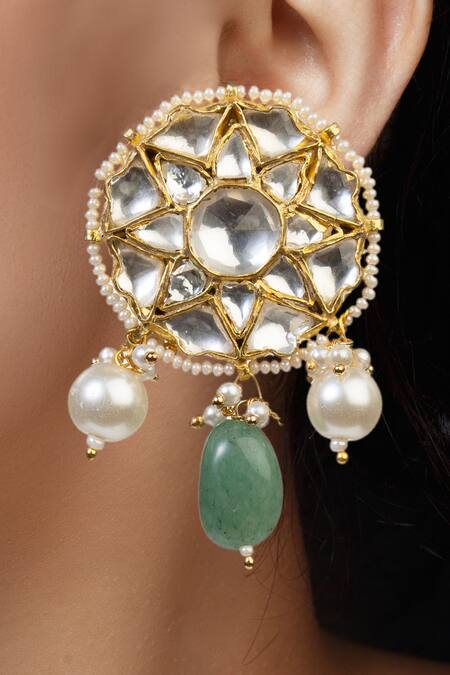 Riana Jewellery Gold Plated Beads, Stones Choker Set at Aza Fashions Riana Jewellery_Gold Plated Beads, Stones Choker Set _at_Aza_Fashions