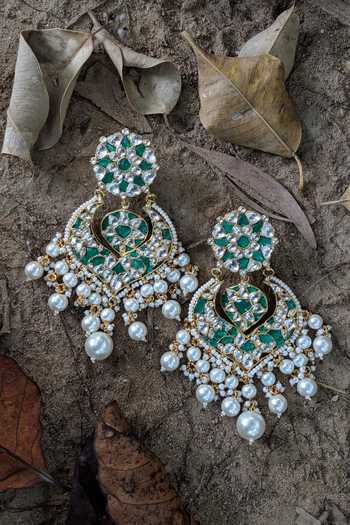 Shop Riana Jewellery Gold Plated Stone Enamel Choker Set Online at Aza Fashions Shop_Riana Jewellery_Gold Plated Stone Enamel Choker Set _Online_at_Aza_Fashions