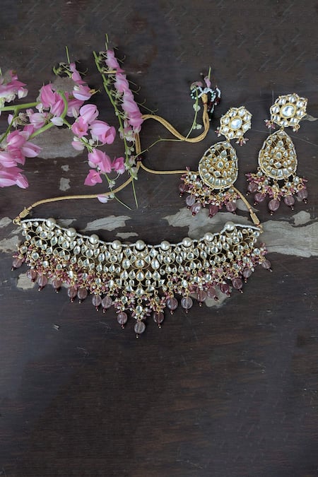 Riana Jewellery Stone Choker Set 