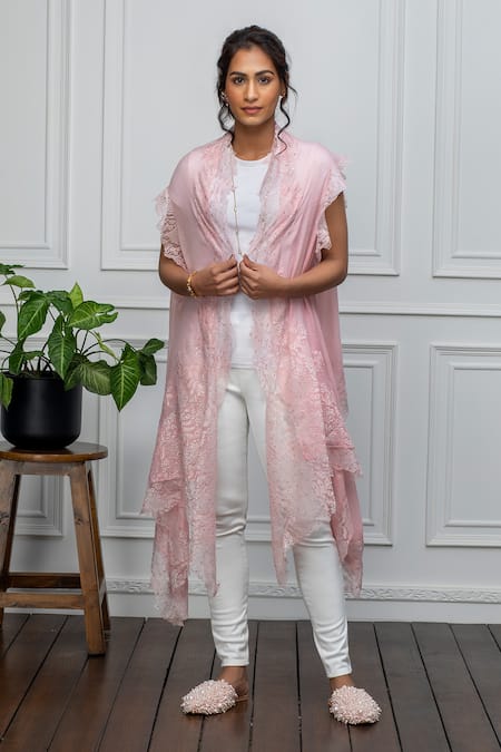 Rhe-Ana Wool Embellished Cape 