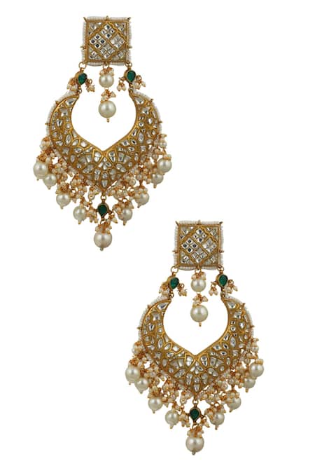 Buy Riana Jewellery Gold Plated Pearls, Beads, Glitter Floral Stone Pendant Choker Set Online at Aza Fashions Buy_Riana Jewellery_Gold Plated Pearls, Beads, Glitter Floral Stone Pendant Choker Set _Online_at_Aza_Fashions