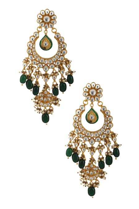 Riana Jewellery_Gold Plated Pearls, Stones Choker Set _Online_at_Aza_Fashions