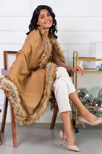 Rhe-Ana Yellow Verona Wool Shawl at Aza Fashions Rhe-Ana_Yellow Verona Wool Shawl _at_Aza_Fashions