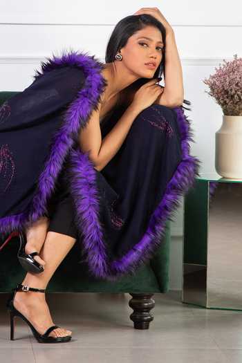 Shop_Rhe-Ana_Purple Embellished Annabelle Wool Shawl _Online_at_Aza_Fashions