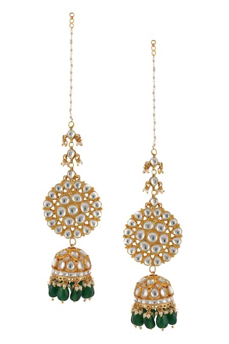 Buy_Riana Jewellery_Gold Plated Pearls, Beads, Stones Drop Choker Set _Online_at_Aza_Fashions