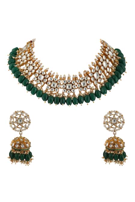 Riana Jewellery  Bead Drop Choker Set 
