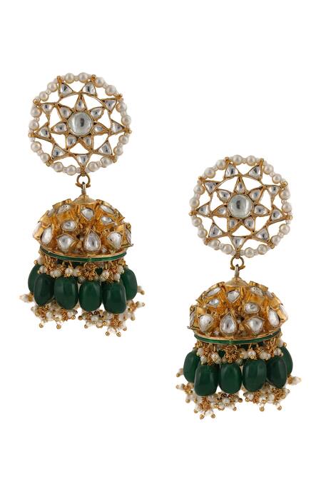 Riana Jewellery Gold Plated Pearls, Stones Bead Drop Choker Set Online at Aza Fashions Riana Jewellery_Gold Plated Pearls, Stones Bead Drop Choker Set _Online_at_Aza_Fashions