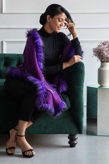 Buy_Rhe-Ana_Purple Embellished Annabelle Wool Shawl _Online_at_Aza_Fashions