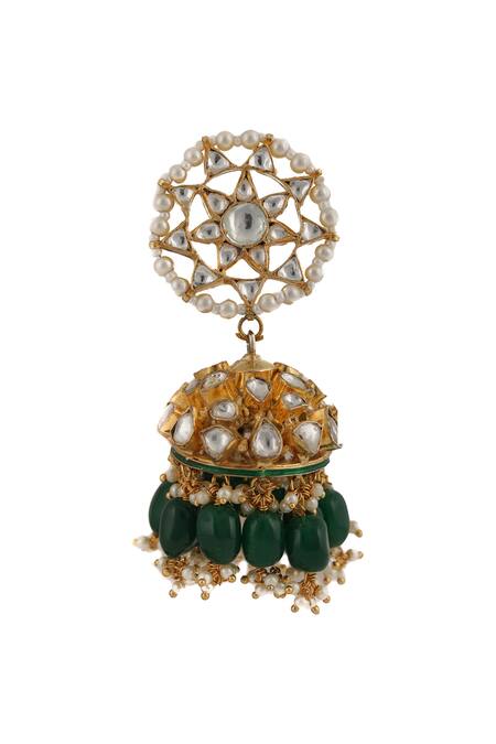 Shop Riana Jewellery Gold Plated Pearls, Stones Bead Drop Choker Set Online at Aza Fashions Shop_Riana Jewellery_Gold Plated Pearls, Stones Bead Drop Choker Set _Online_at_Aza_Fashions