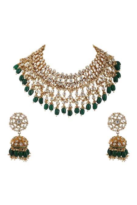 Riana Jewellery  Bead Drop Choker Set 