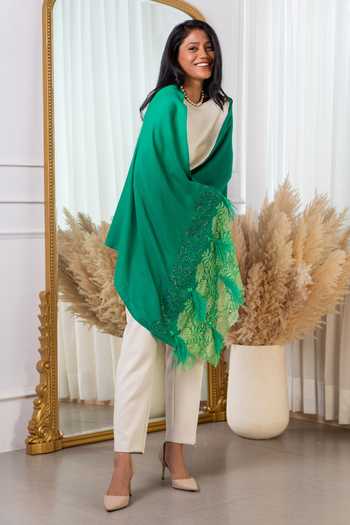 Rhe-Ana Paloma Floral Embellished Stole 