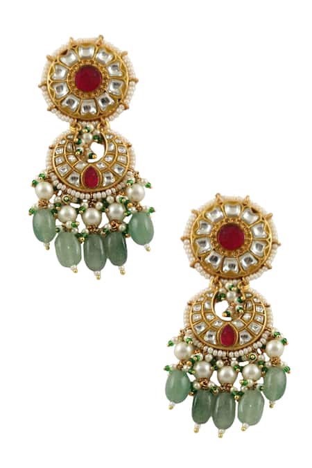 Riana Jewellery Gold Plated Diamonds, Crystals, Pearls Stone Embellished Necklace Set at Aza Fashions Riana Jewellery_Gold Plated Diamonds, Crystals, Pearls Stone Embellished Necklace Set _at_Aza_Fashions