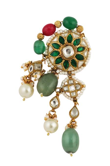 Riana Jewellery Gold Plated Glitter, Stones Embellished Necklace Set at Aza Fashions Riana Jewellery_Gold Plated Glitter, Stones Embellished Necklace Set _at_Aza_Fashions