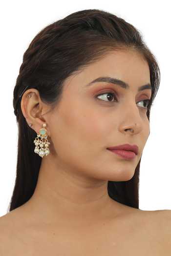 Riana Jewellery_Gold Plated Glitter, Pearls, Stones Bead Drop Necklace Set _Online_at_Aza_Fashions
