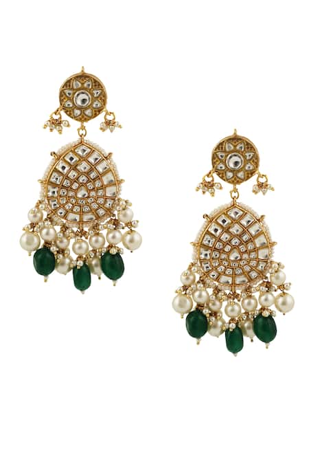 Riana Jewellery Gold Plated Glitter, Stones, Beads Embellished Necklace Set at Aza Fashions Riana Jewellery_Gold Plated Glitter, Stones, Beads Embellished Necklace Set _at_Aza_Fashions