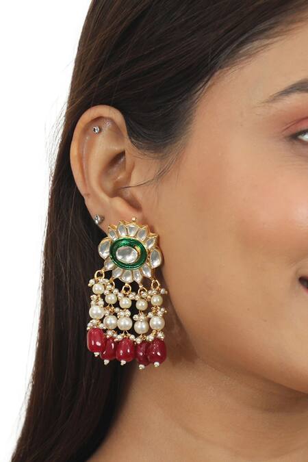 Buy Riana Jewellery Gold Plated Metallic Thread, Crystals Stone Embellished Necklace Set Online at Aza Fashions Buy_Riana Jewellery_Gold Plated Metallic Thread, Crystals Stone Embellished Necklace Set _Online_at_Aza_Fashions