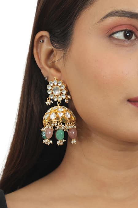 Buy Riana Jewellery Gold Plated Glitter, Stones Embellished Necklace Set Online at Aza Fashions Buy_Riana Jewellery_Gold Plated Glitter, Stones Embellished Necklace Set _Online_at_Aza_Fashions