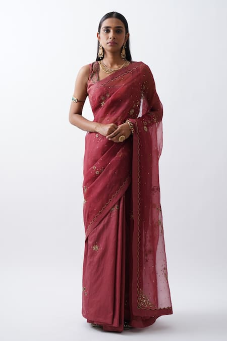 Rhua India Chanderi Saree With Blouse 