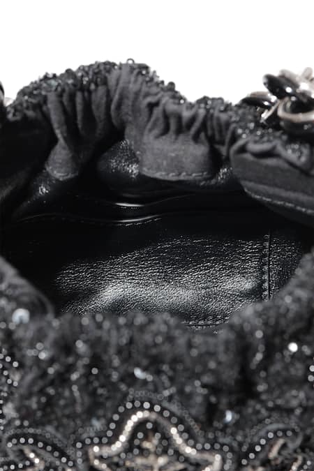 Buy_The Leather Garden_Black Embellished Bead Handbag _Online_at_Aza_Fashions