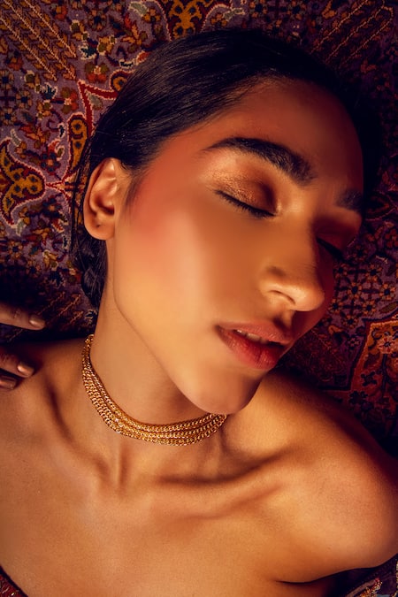 Shop Radhika Agrawal Jewels Gold Plated Unida Woven Choker at Aza Fashions Shop_Radhika Agrawal Jewels_Gold Plated Unida Woven Choker _at_Aza_Fashions