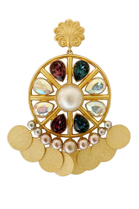 Buy Radhika Agrawal Jewels Gold Plated Pearl Mexicano Bead Danglers Online at Aza Fashions Buy_Radhika Agrawal Jewels_Gold Plated Pearl Mexicano Bead Danglers _Online_at_Aza_Fashions