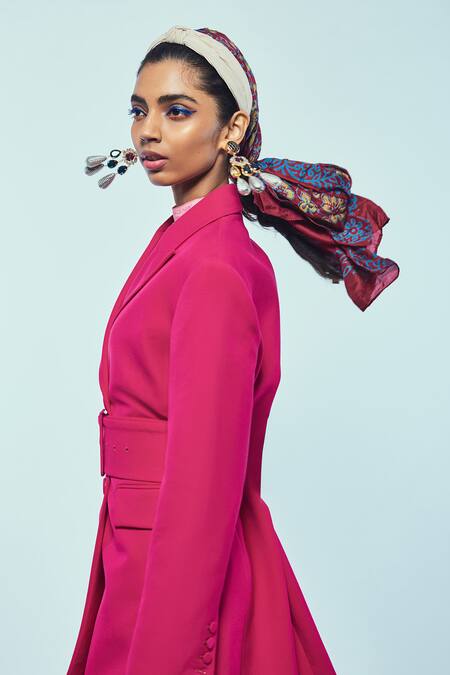 Radhika Agrawal Jewels_Gold Plated Crystal Starlit Drop Chandeliers_Online_at_Aza_Fashions