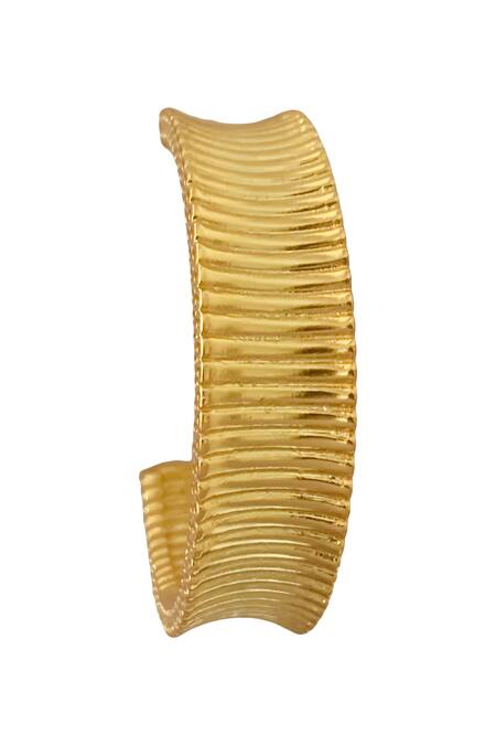 Radhika Agrawal Jewels_Gold Plated Crimp Hoops _at_Aza_Fashions