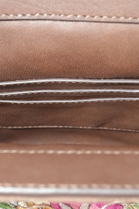 Buy_The Leather Garden_Brown Embroidered Floral Handbag _Online_at_Aza_Fashions