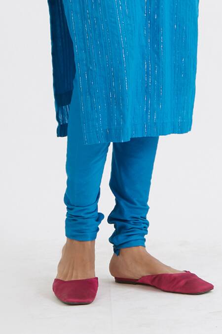 Peeli Dori Blue Churidar Cotton Satin, Dupatta Silk Organza, Kurta Straight Set at Aza Fashions Peeli Dori_Blue Churidar Cotton Satin, Dupatta Silk Organza, Kurta Straight Set_at_Aza_Fashions
