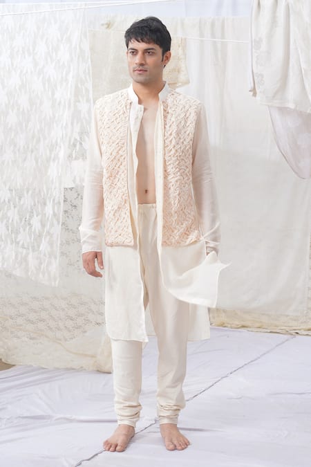 Runit Gupta Textured Kurta & Pant Set 