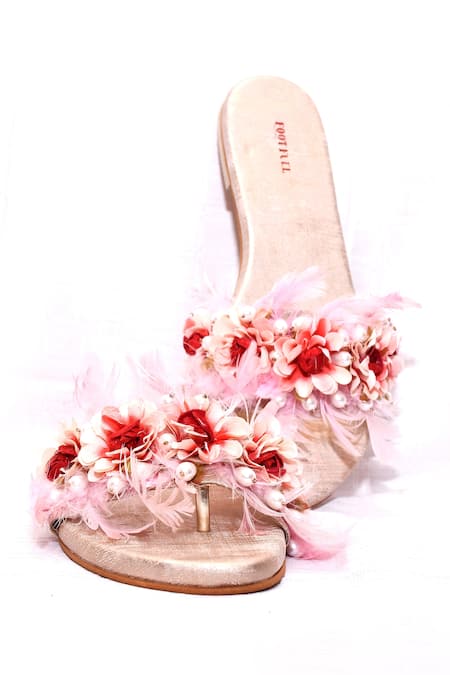 Foot Fuel Rapture Feather Embellished Flats 