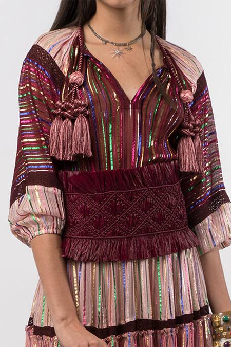 Shop_Rara Avis_Purple Viscose Lurex Sunset Ombre Maxi Dress_Online_at_Aza_Fashions