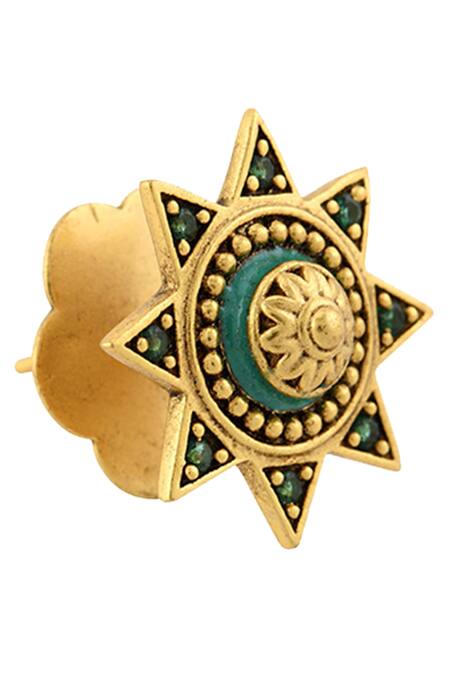 Tribe Amrapali Gold Plated Stone Circular Studs at Aza Fashions Tribe Amrapali_Gold Plated Stone Circular Studs _at_Aza_Fashions