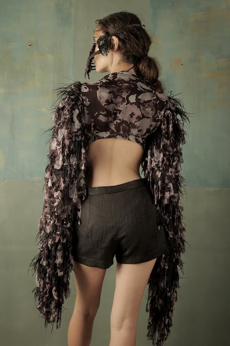 Nidhi Yasha Printed Crop Top & Shorts Set 