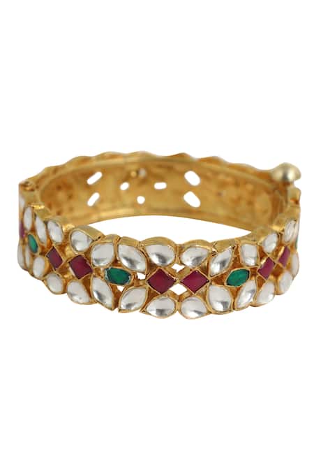 Riana Jewellery_Gold Plated Stones Bangle Single Pc _Online_at_Aza_Fashions