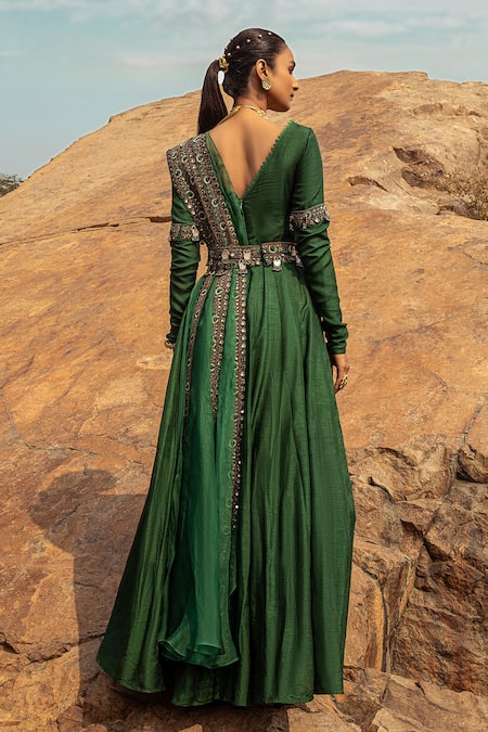 Ridhima Bhasin Silk Anarkali with Embellished Dupatta 