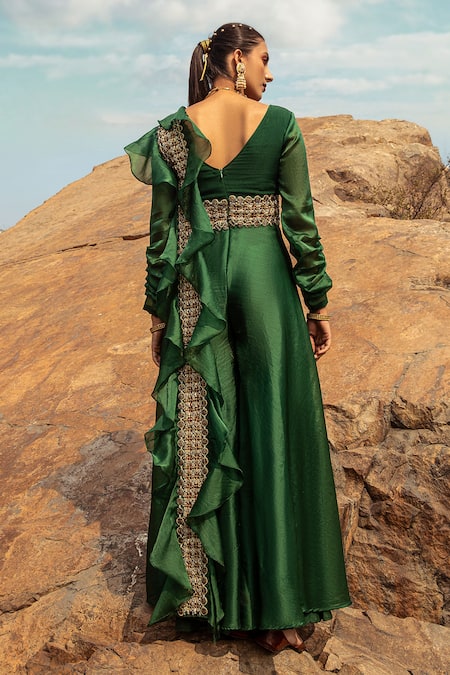 Ridhima Bhasin Pre-Draped Embroidered Jumpsuit 