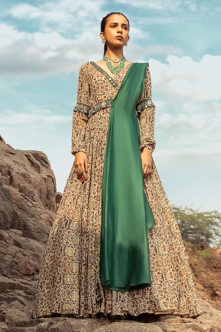 Ridhima Bhasin Printed Anarkali with Embellished Dupatta 