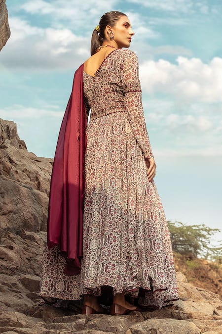 Ridhima Bhasin Printed Anarkali with Embellished Dupatta 