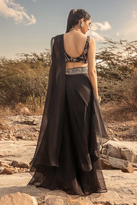 Ridhima Bhasin Organza Sharara Saree with Blouse 