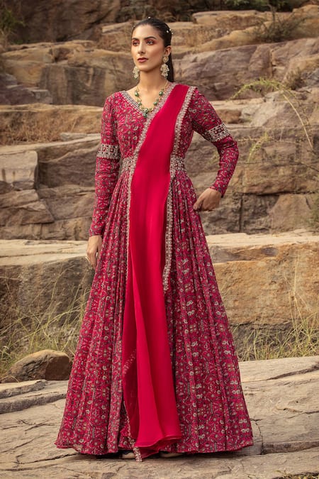 Ridhima Bhasin Printed Anarkali with Embellished Dupatta 