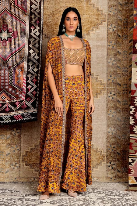 Ridhima Bhasin Floral Print Cape & Pant Set 