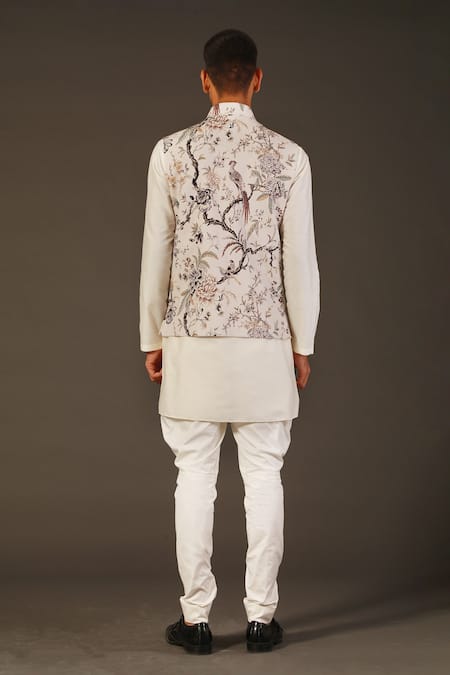 Rohit Bal Linen Bird Print Bundi 