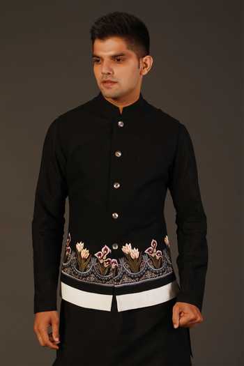 Rohit Bal Matka Silk Embroidered Bundi 