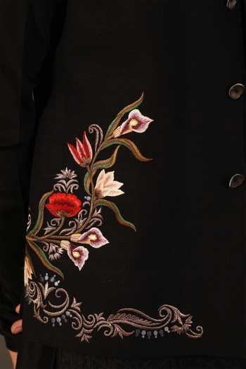 Rohit Bal_Black Matka , Lining Floral Bundi _Online_at_Aza_Fashions