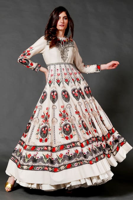Rohit Bal Chanderi Silk Printed Anarkali Set 