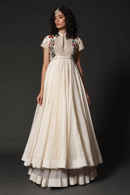Rohit Bal Chanderi Embroidered Anarkali Set 