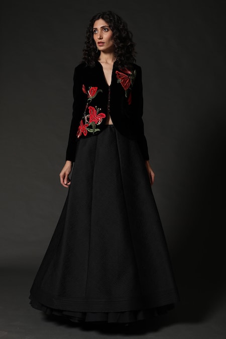 Rohit Bal Silk Velvet Embroidered Jacket 