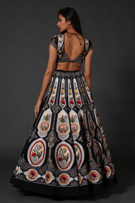 Rohit Bal Chanderi Silk Embroidered Lehenga Set 