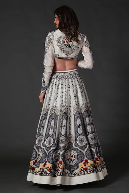 Rohit Bal Chanderi Embroidered Bridal Lehenga Set 